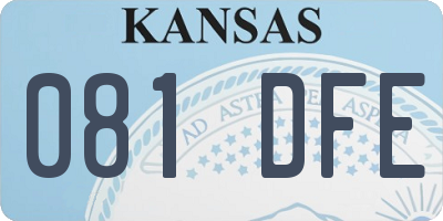 KS license plate 081DFE