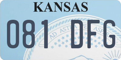 KS license plate 081DFG