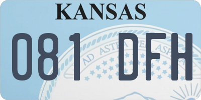 KS license plate 081DFH
