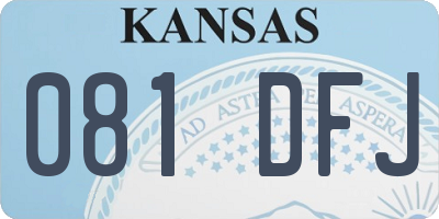 KS license plate 081DFJ