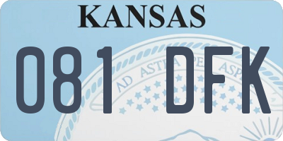 KS license plate 081DFK