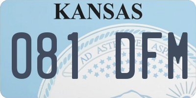KS license plate 081DFM