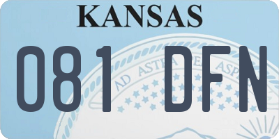 KS license plate 081DFN