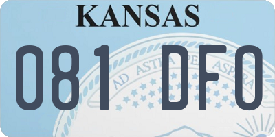 KS license plate 081DFO