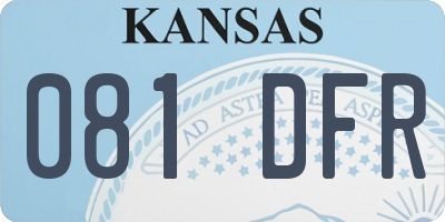 KS license plate 081DFR