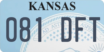 KS license plate 081DFT