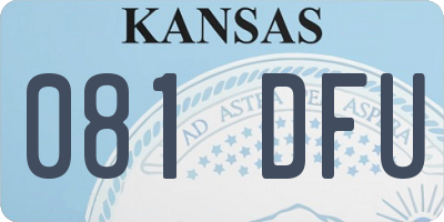 KS license plate 081DFU
