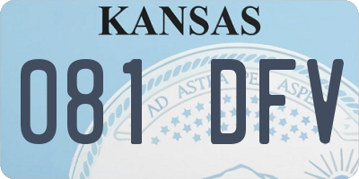 KS license plate 081DFV