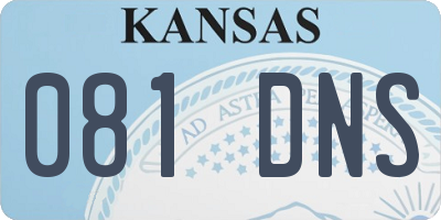 KS license plate 081DNS