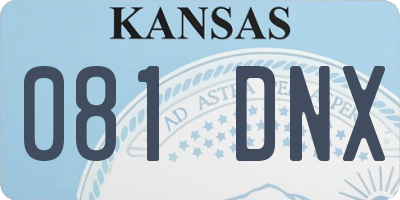 KS license plate 081DNX