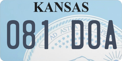 KS license plate 081DOA