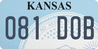 KS license plate 081DOB