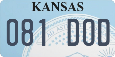 KS license plate 081DOD