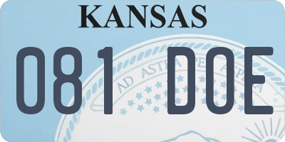 KS license plate 081DOE