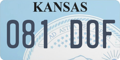 KS license plate 081DOF