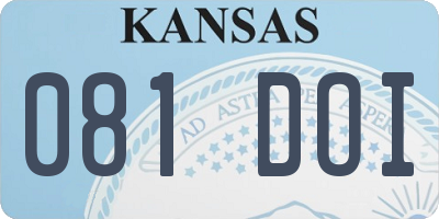 KS license plate 081DOI