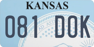 KS license plate 081DOK