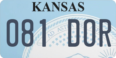 KS license plate 081DOR