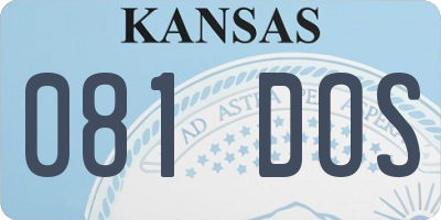 KS license plate 081DOS