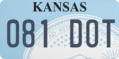 KS license plate 081DOT