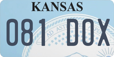 KS license plate 081DOX
