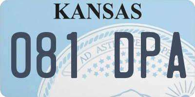 KS license plate 081DPA