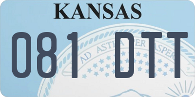KS license plate 081DTT