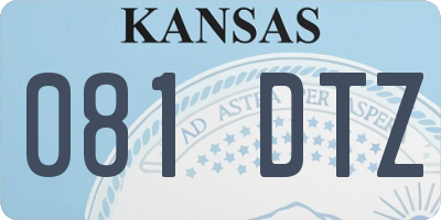 KS license plate 081DTZ