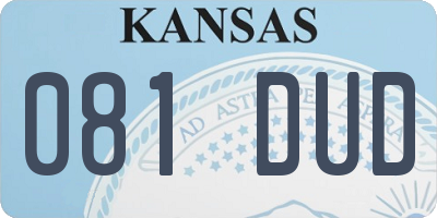 KS license plate 081DUD