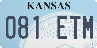 KS license plate 081ETM