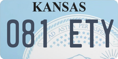 KS license plate 081ETY