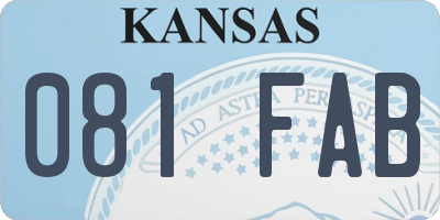 KS license plate 081FAB