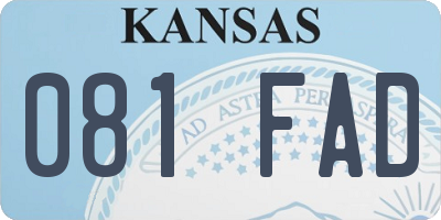 KS license plate 081FAD