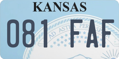 KS license plate 081FAF