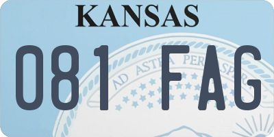 KS license plate 081FAG