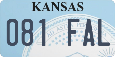 KS license plate 081FAL