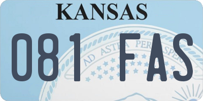 KS license plate 081FAS