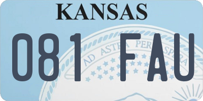 KS license plate 081FAU
