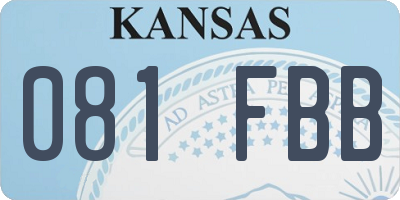 KS license plate 081FBB