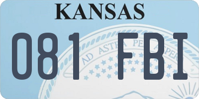 KS license plate 081FBI