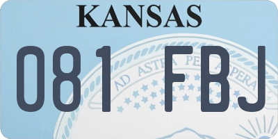 KS license plate 081FBJ