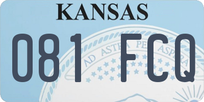 KS license plate 081FCQ