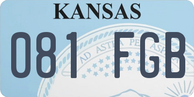 KS license plate 081FGB
