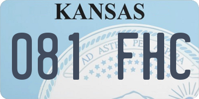KS license plate 081FHC