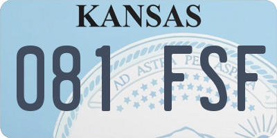 KS license plate 081FSF