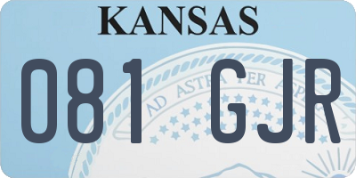 KS license plate 081GJR