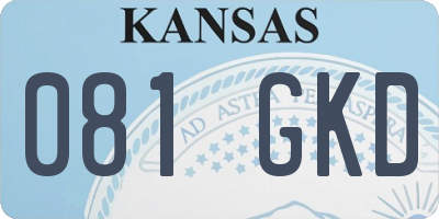 KS license plate 081GKD