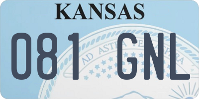 KS license plate 081GNL
