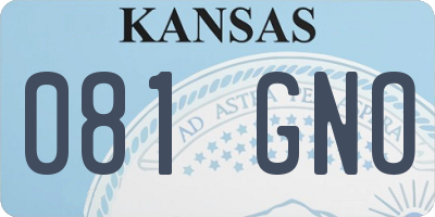 KS license plate 081GNO