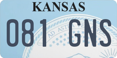 KS license plate 081GNS